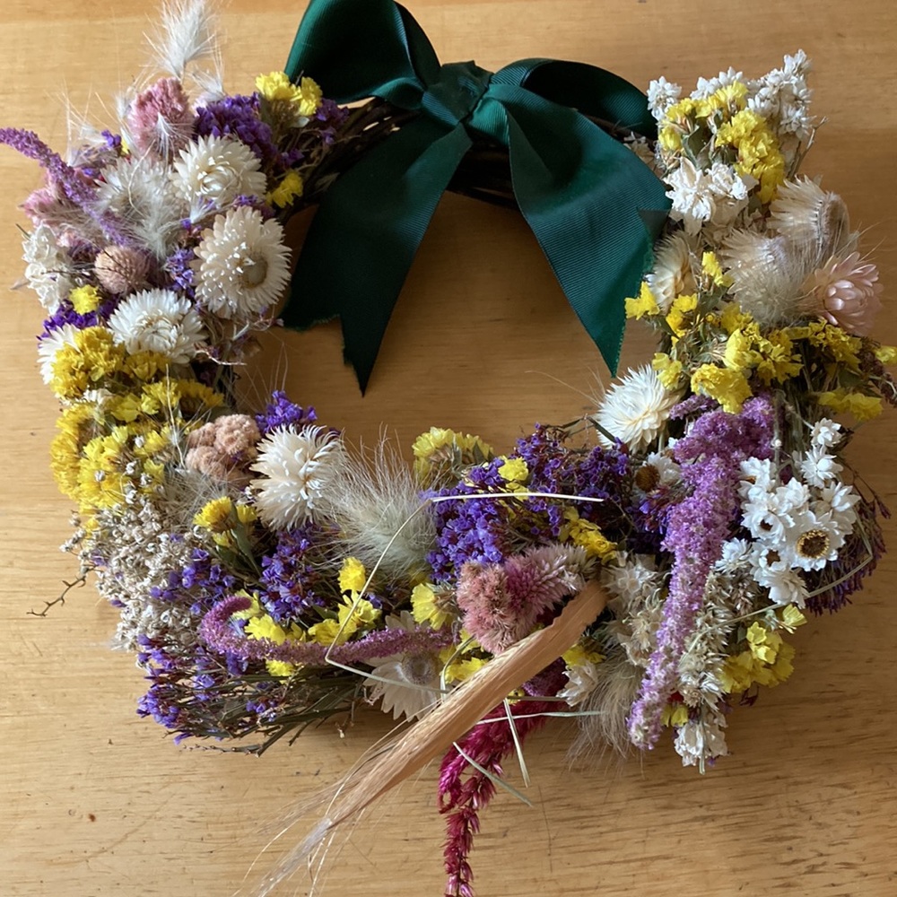 Handmade Artisan Dried Flower Floral Wreath